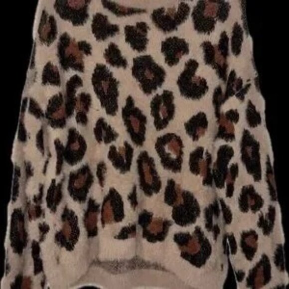 Timeless and Tru Cream and Black Cowl Neck Sweater in Leopard Mohair perfect - Picture 4 of 5